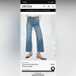 Denim Forum - The Farrah High Rise Wide leg28l. Purchased from Aritzia